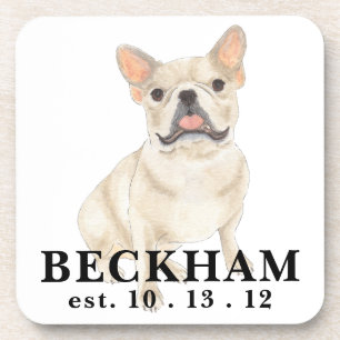 Personalized Fawn Tan Frenchie French Bulldog Beverage Coaster