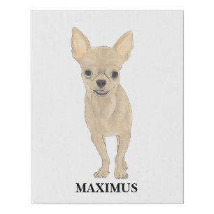 Personalized Fawn Tan Short Haired Chihuahua Faux Canvas Print