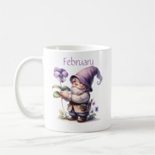 Personalized February Birth Month Garden Gnome Coffee Mug