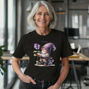 Personalized February Birth Month Garden Gnome T-Shirt