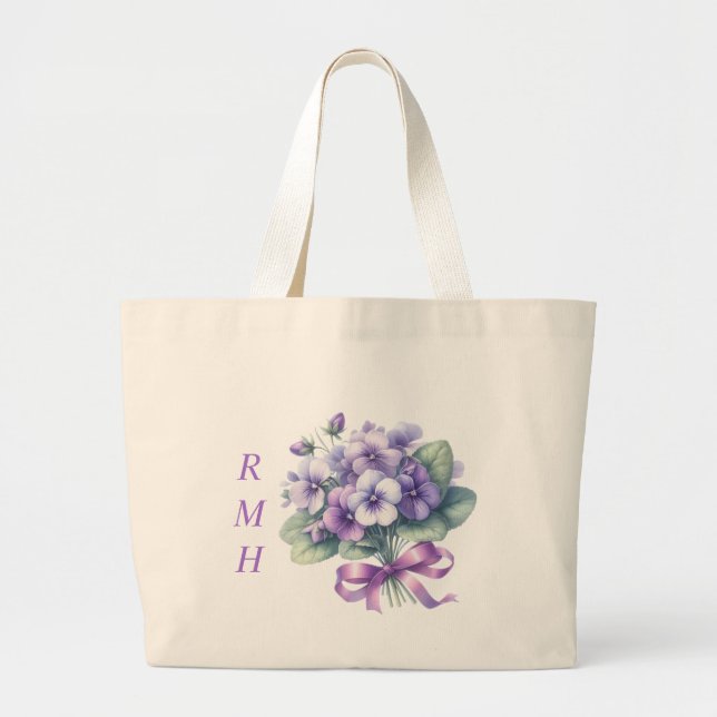 Personalized February Violet Tote Bag (Front)