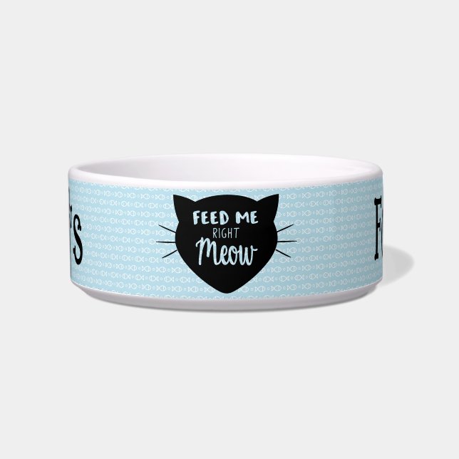 Personalized Feed Me Right Meow Bowl (Front)