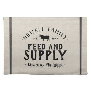 Personalized Feed Supply Grain Sack Cloth Placemat