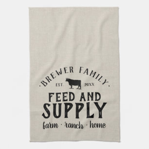 Personalized Feed Supply Grain Sack Kitchen Towel