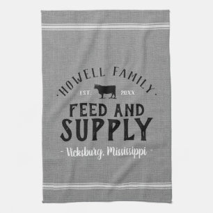 Personalized Feed Supply Grain Sack Kitchen Towel