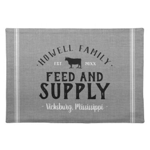 Personalized Feed Supply Grain Sack Placemat