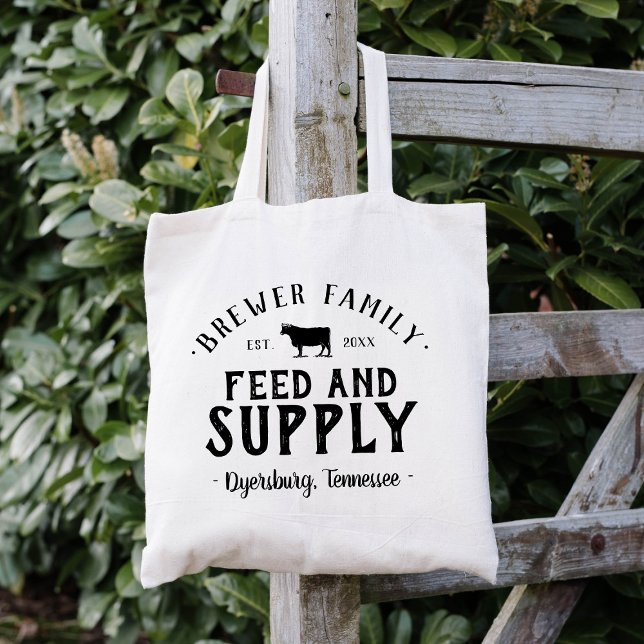 Personalized Feed Supply Grain Sack Tote Bag (Creator Uploaded)