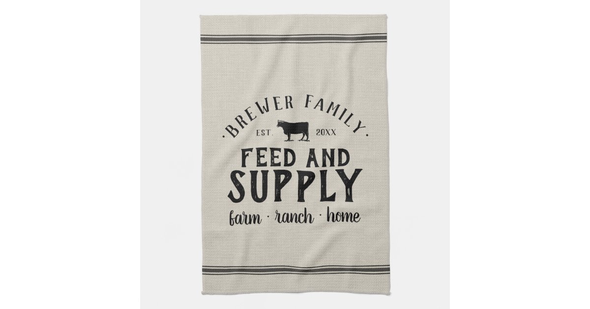 Grain Sack Kitchen Towel Flour Sack Tea Towel Farmhouse Hand Towel Rustic Dish  Towel Black 3 Stripe 