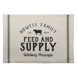 Personalized Feed Supply Grain Sack Woven Cotton Cloth Placemat