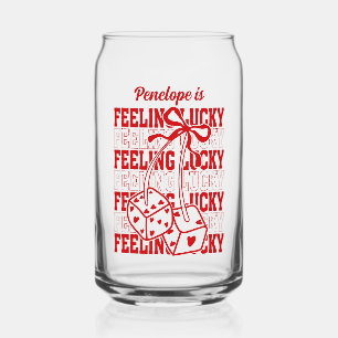 Personalized Feeling Lucky Bachelorette Favor Can Glass