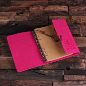 Personalized Felt Notebook & Keychain- Fuchsia (Inside)