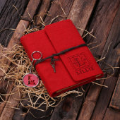 Personalized Felt Notebook & Keychain- Red (Top)