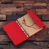 Personalized Felt Notebook & Keychain- Red (Inside)