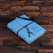 Personalized Felt Notebook & Pen - Electric Turquo (Top)