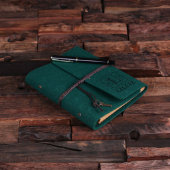 Personalized Felt Notebook & Pen - Hunter Green (Top)
