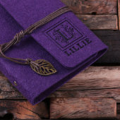 Personalized Felt Notebook & Pen - Purple (Top)