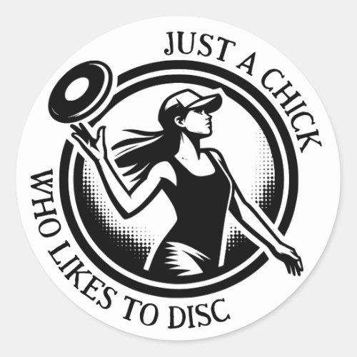 Personalized female Disc Golf  Classic Round Sticker