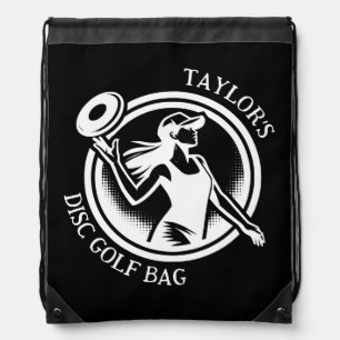 Personalized female Disc Golf Drawstring Bag