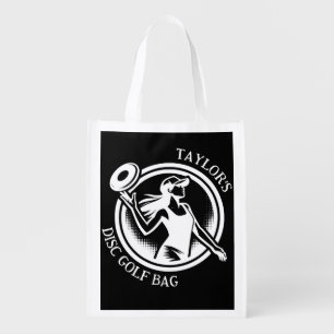 Personalized female Disc Golf  Grocery Bag