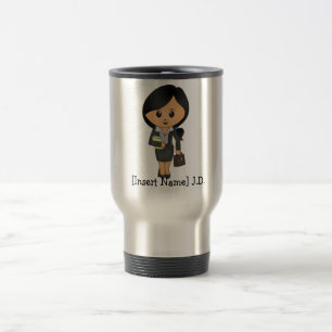 Personalized Female Lawyer - Black hair Travel Mug