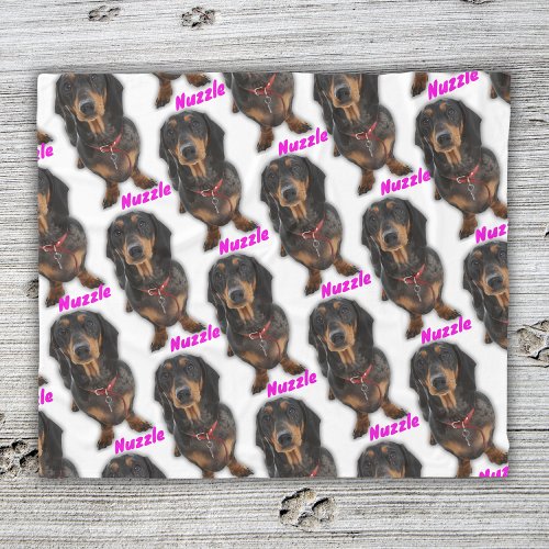 Personalized Female Pet Name in Pink  Dog  Fleece Blanket
