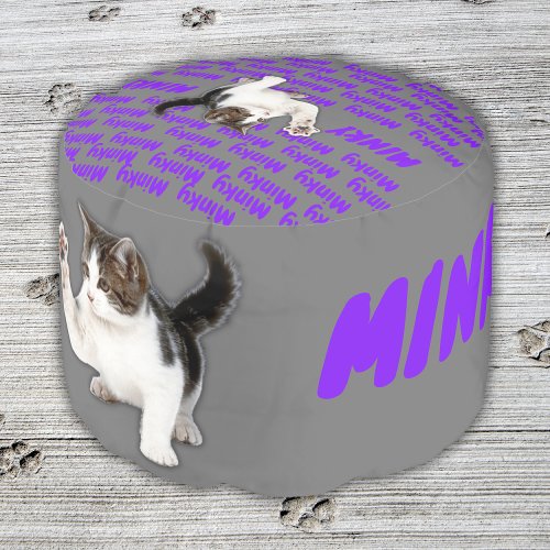 Personalized female Pet Name in Purple  Pet  Pouf