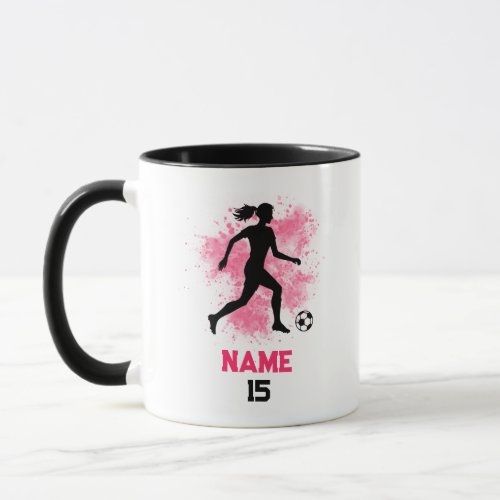 Personalized Female Soccer Player Mug