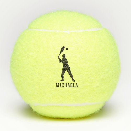 Personalized Female Tennis Player Themed Name Tennis Balls