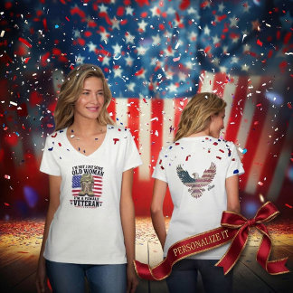 Personalized Female Veteran Patriotic T-Shirt