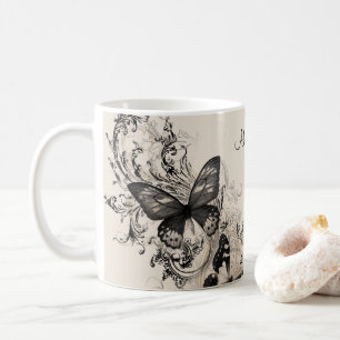 Personalized Feminine Butterflies Gift Coffee Mug