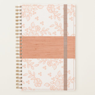 Personalized Feminine Linen & Lace Spiral Planner