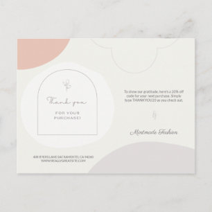 Personalized Feminine Thank You for Your Business Postcard