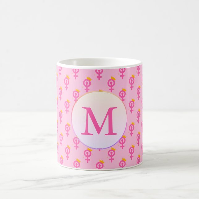 Personalized Feminist Pink Coffee Mug (Center)