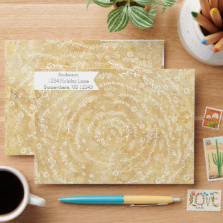 Personalized Fern and Garland Rustic Wedding Envelope
