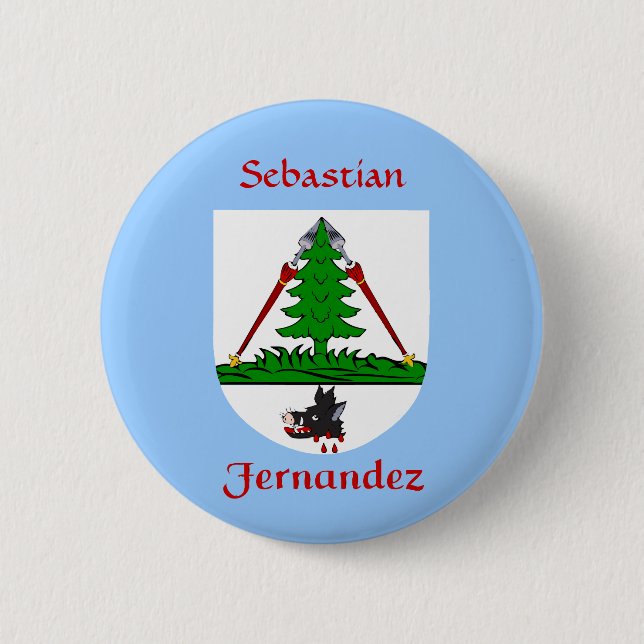 Personalized Fernandez Historical Shield Button (Front)