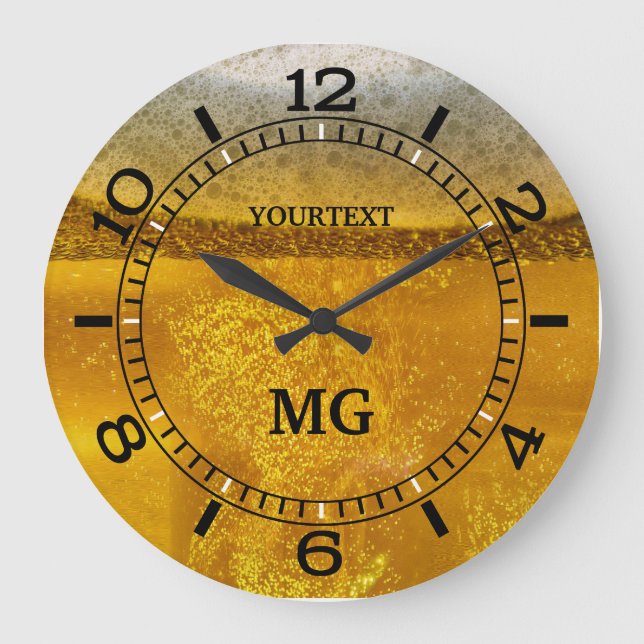 Personalized Festive Beer Galaxy a Celestial on a Large Clock (Front)