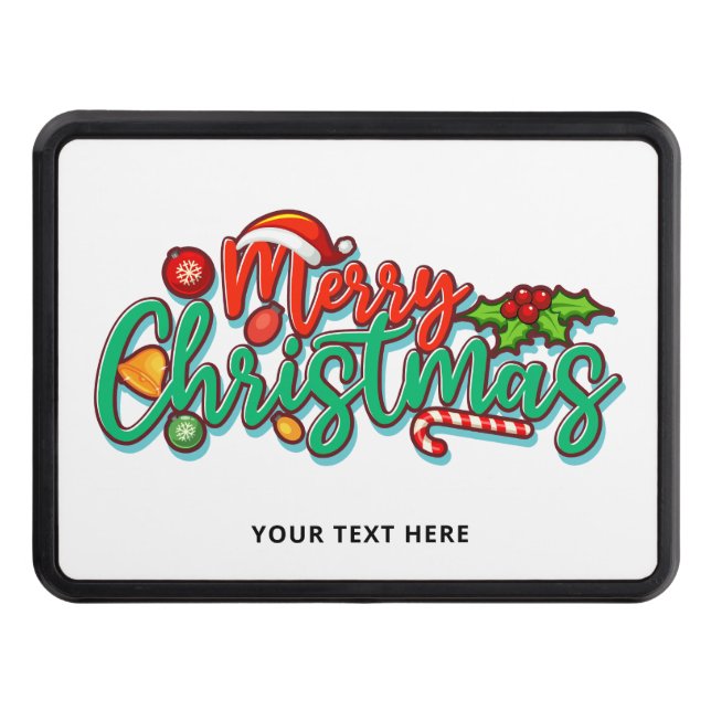 Personalized Festive Christmas Hitch Cover (Front)