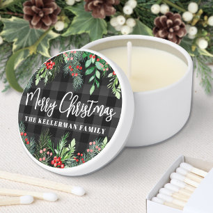 Personalized Festive Christmas Mini Candle Favors