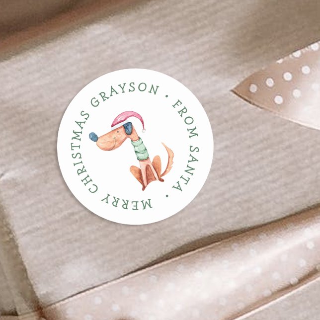 Personalized Festive Dog Christmas Sticker (Creator Uploaded)