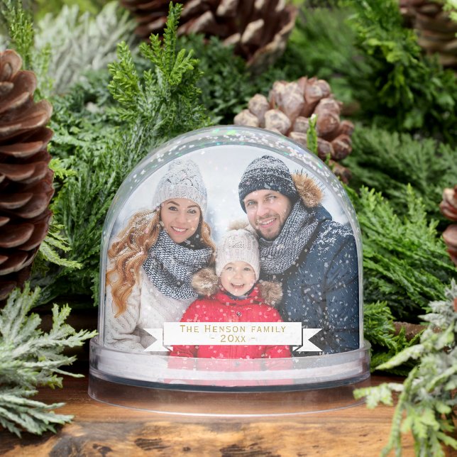 Personalized Festive Full 2 Family Photos  Snow Globe (Winter)