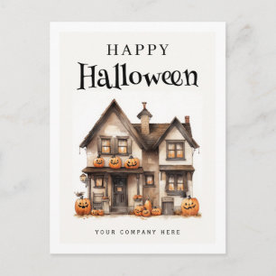 Personalized Festive Halloween House Real Estate Holiday Postcard