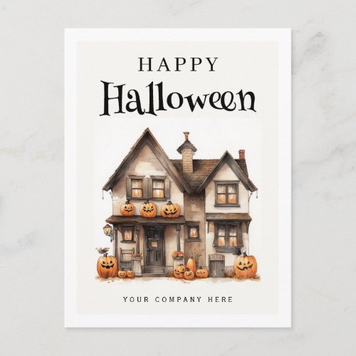 Personalized Festive Halloween House Real Estate  Holiday Postcard