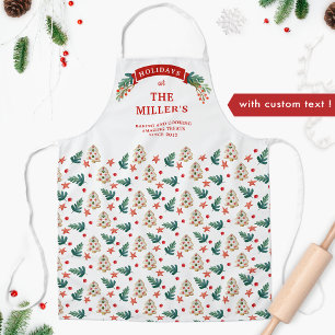 Personalized Festive Holiday Cookies and Trees Apron