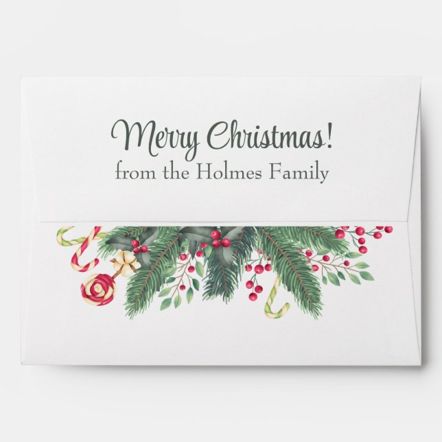 Personalized Festive Holiday Envelope (Back (Top Flap))