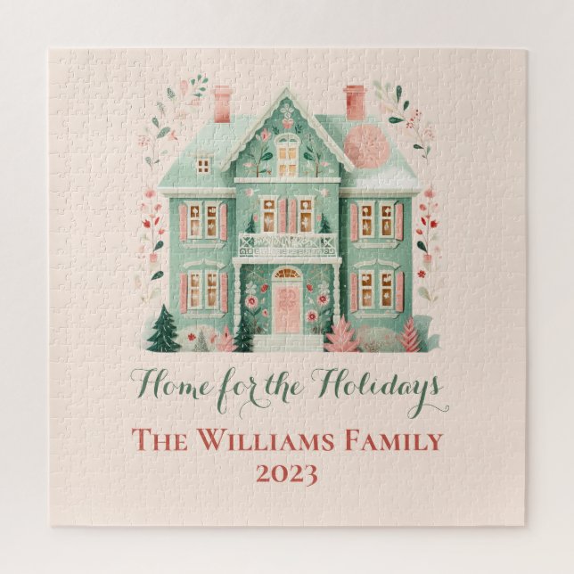 Personalized Festive House Puzzle (Vertical)