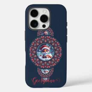 Personalized Festive Kawaii Fox Ornamental Mandala iPhone 16 Pro Case