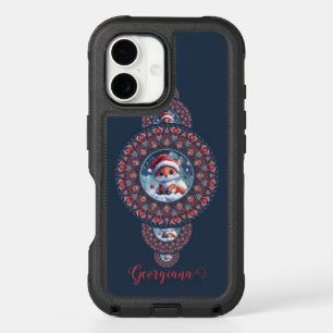Personalized Festive Kawaii Fox Ornamental Mandala iPhone 16 Case