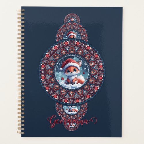 Personalized Festive Kawaii Fox Ornamental Mandala Planner