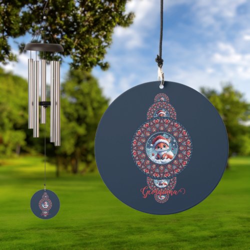 Personalized Festive Kawaii Fox Ornamental Mandala Wind Chime