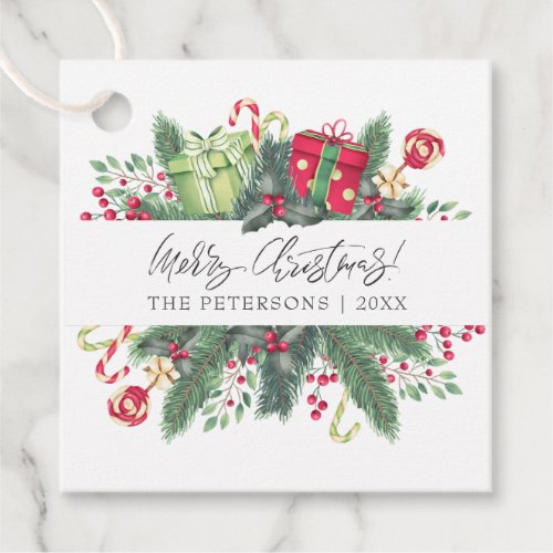 Personalized Festive Merry Christmas Decorative Favor Tags